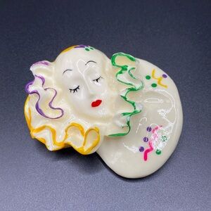 Vintage Ceramic Clown Brooch/Pin